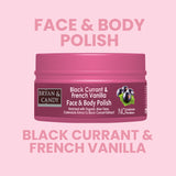 Black Currant & French Vanilla Face & Body Polish – Gentle Exfoliation for Silky Smooth Skin! 100GM Bryan & Candy