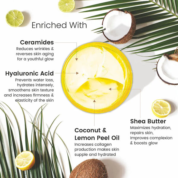 Coconut & Lemon  Body Butter pH 5.5  Light Weight Moisturizer for Women & Men (200gm)