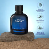 Aqua Sport Perfume (EDP) for Men, 50 ml, A Long-Lasting Fragrance with the Freshness and Soothing Scent of Mystical woods/ Zesty Bryan & Candy