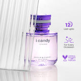 Icandy Perfume (EDP) for Women - 50ml : Long-Lasting, Lingering & Enchanting Women's Fragrance with an Oriental Charm, Mesmerizing notes of Almonds and Coffee Bryan & Candy