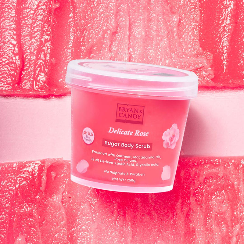Delicate Rose Sugar Body Scrub 250 GM Bryan & Candy