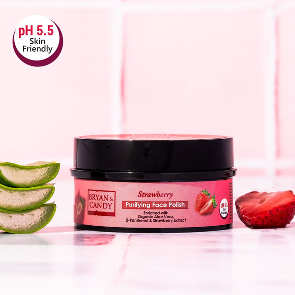 Strawberry  Face & Body Polish  – Gentle Exfoliation for Soft & Radiant Skin! 100 GM Bryan & Candy