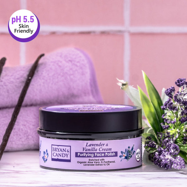 Lavender & Vanilla Cream Face & Body Polish – Gentle Exfoliation for Soft & Glowing Skin! 100 GM Bryan & Candy