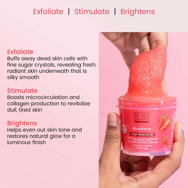 Strawberry Sugar Body Scrub 250 GM Bryan & Candy