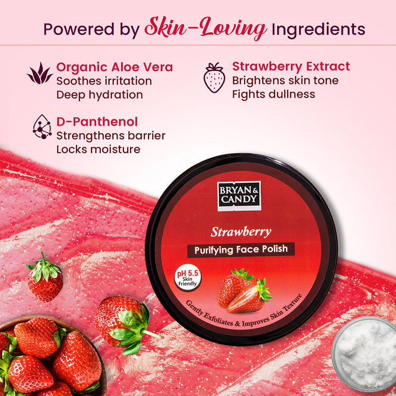 Strawberry Purifying Face Polish 100 GM Bryan & Candy