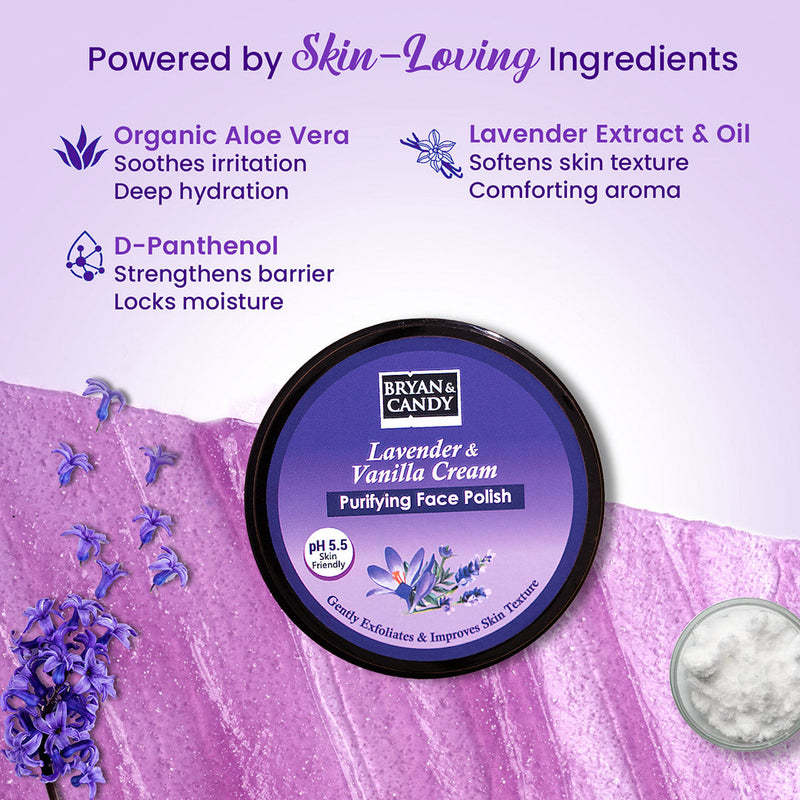 Lavender & Vanilla Cream Purifying Face Polish 100 GM Bryan & Candy