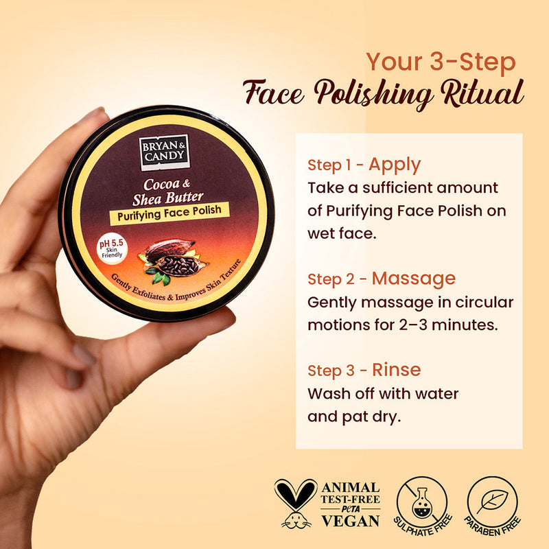 Cocoa & Shea Butter Purifying Face Polish 100 GM Bryan & Candy