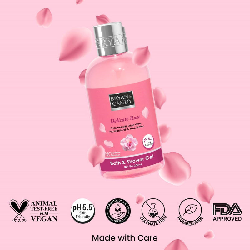 Delicate Rose Bath And Shower Gel 300 Ml Bryan & Candy