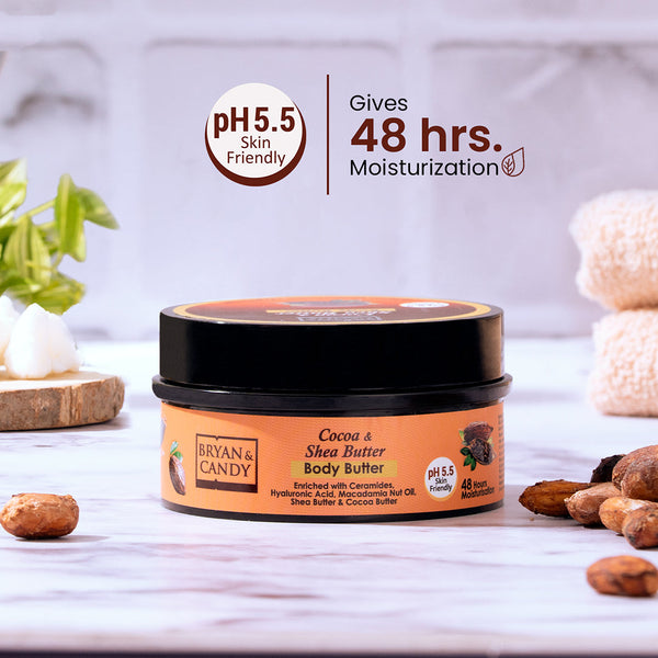 Cocoa Shea Butter pH 5.5 Light Weight  Moisturizer for Women & Men (100gm) Bryan & Candy