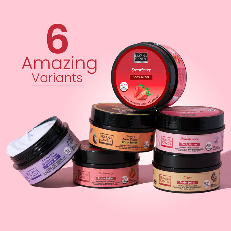 Strawberry Body  Butter pH 5.5  Light Weight Moisturizer for Women & Men (100gm) Bryan & Candy