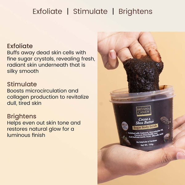 Cocoa Shea Sugar Body Scrub 100 GM Bryan & Candy