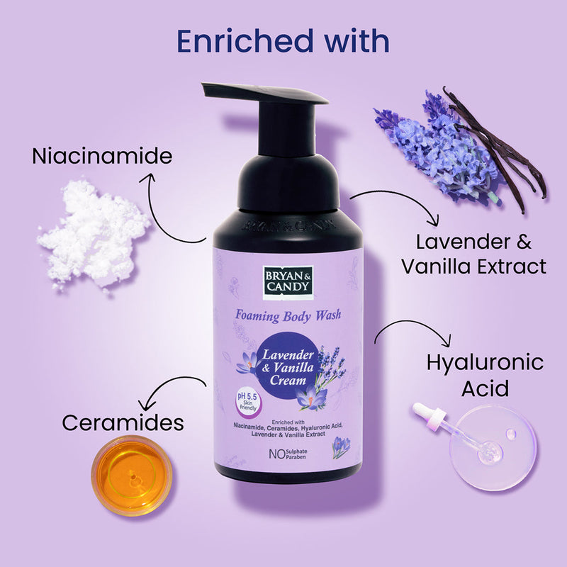 Lavender & Vanilla Cream Foaming Body Wash 250 ml Bryan & Candy