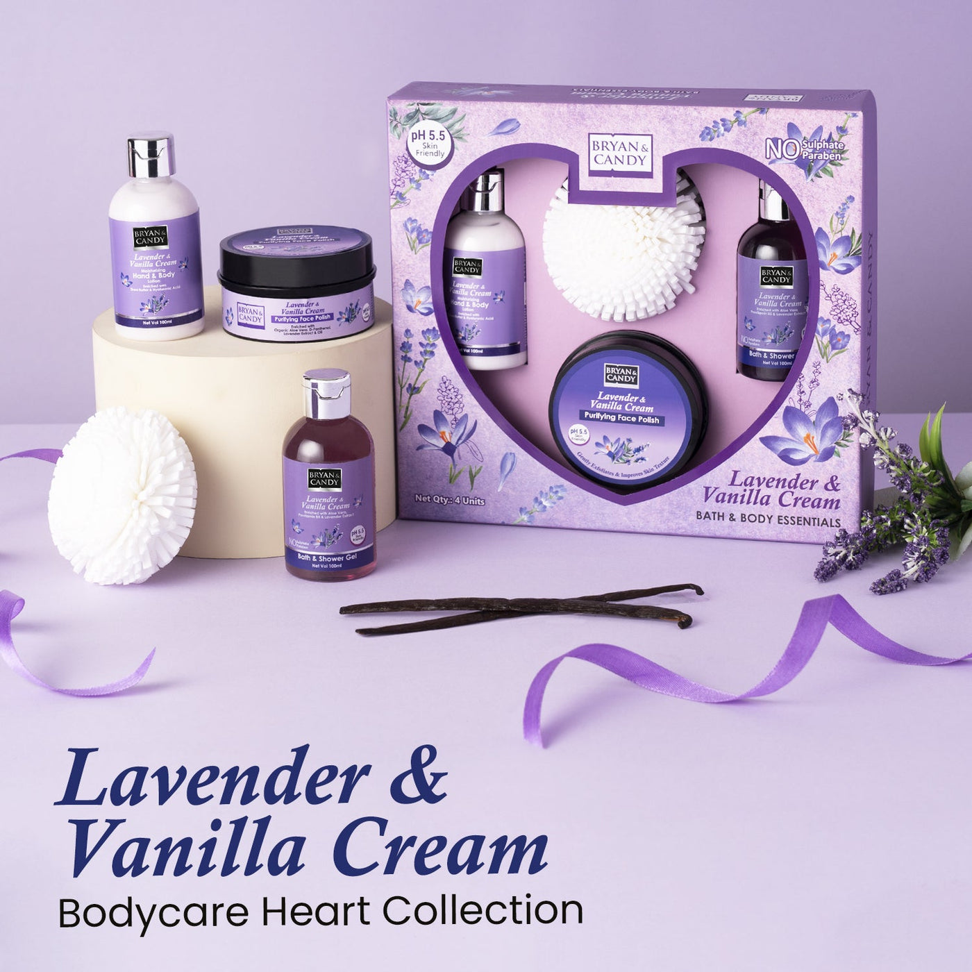 Buy Lavender Vanilla Cream Heart Gift Kit | Bryan & Candy – BRYAN