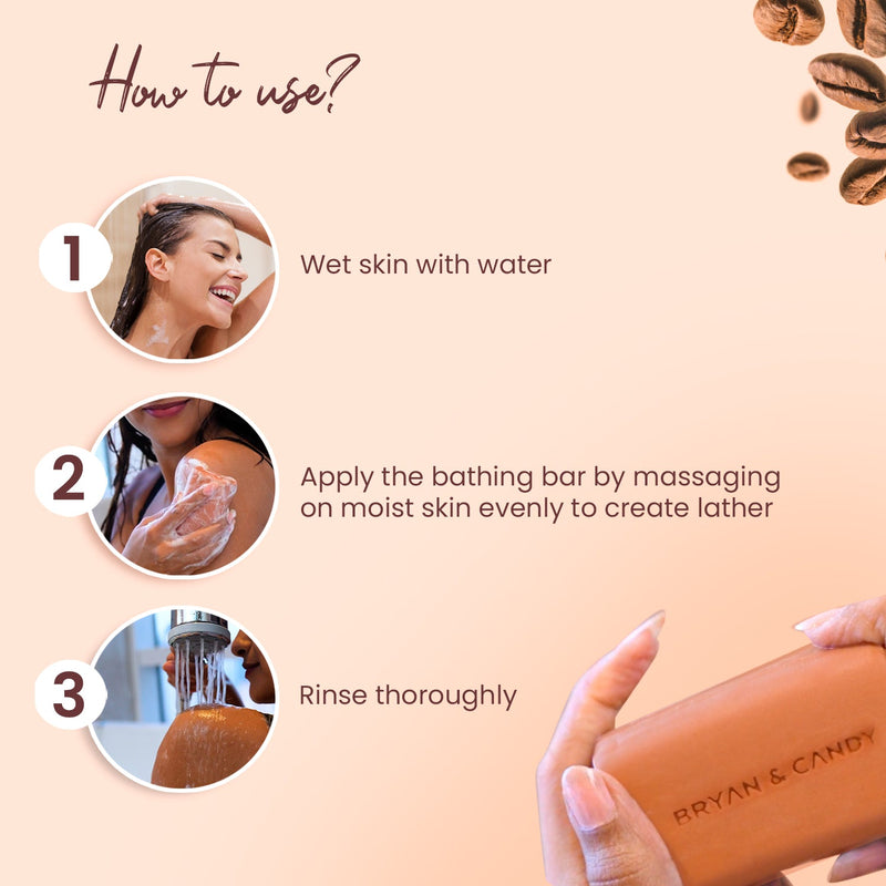 Coffee Ultra Moisturizing Bathing Bar Enriched with Coffee Oil, Cocoa shea Butter , Skin Friendly pH 5.5 (100 gm)