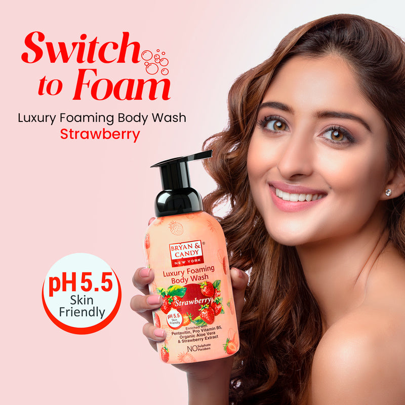 Strawberry Luxury Foaming Body Wash 400ml Bryan & Candy