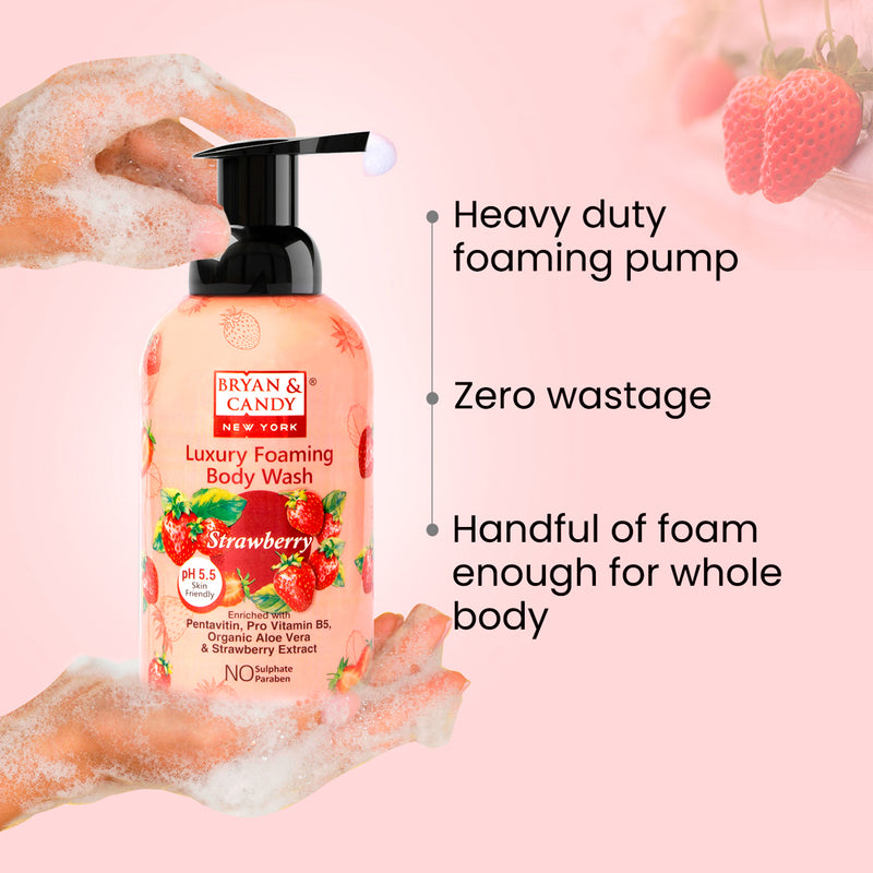 Strawberry Luxury Foaming Body Wash 400ml Bryan & Candy