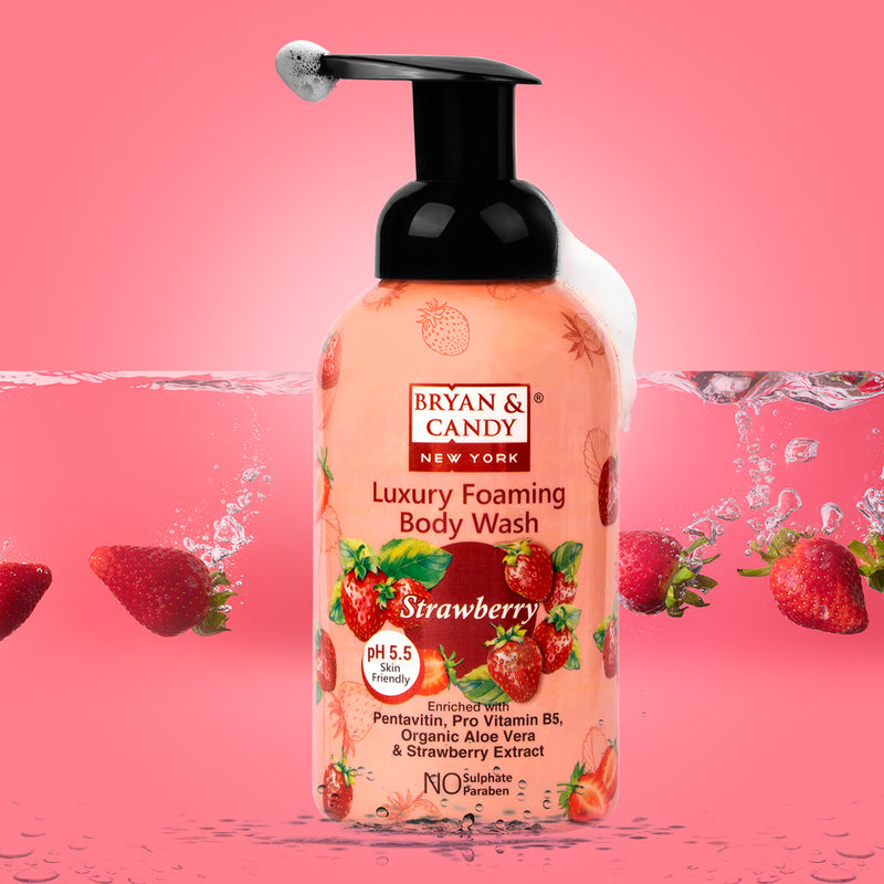 Strawberry Luxury Foaming Body Wash 400ml Bryan & Candy