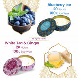 White Tea & Ginger, Blueberry Ice Candle (Pack of 2) Bryan & Candy