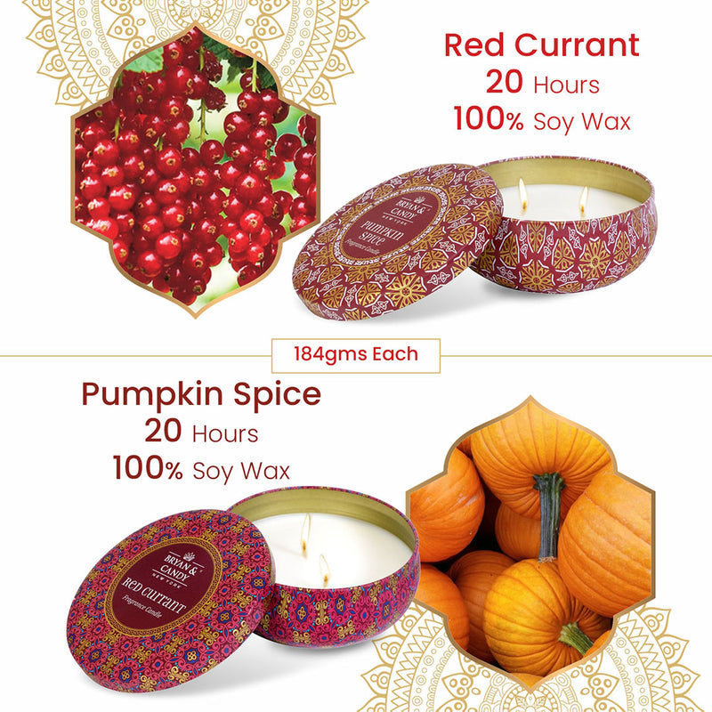 Pumpkin Spice, Red Currant Candle (pack of 2) Bryan & Candy