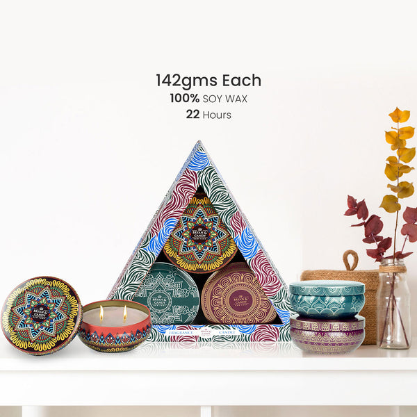 Triangle Candle carton (pack of 3 candles - 142gm each) Bryan & Candy