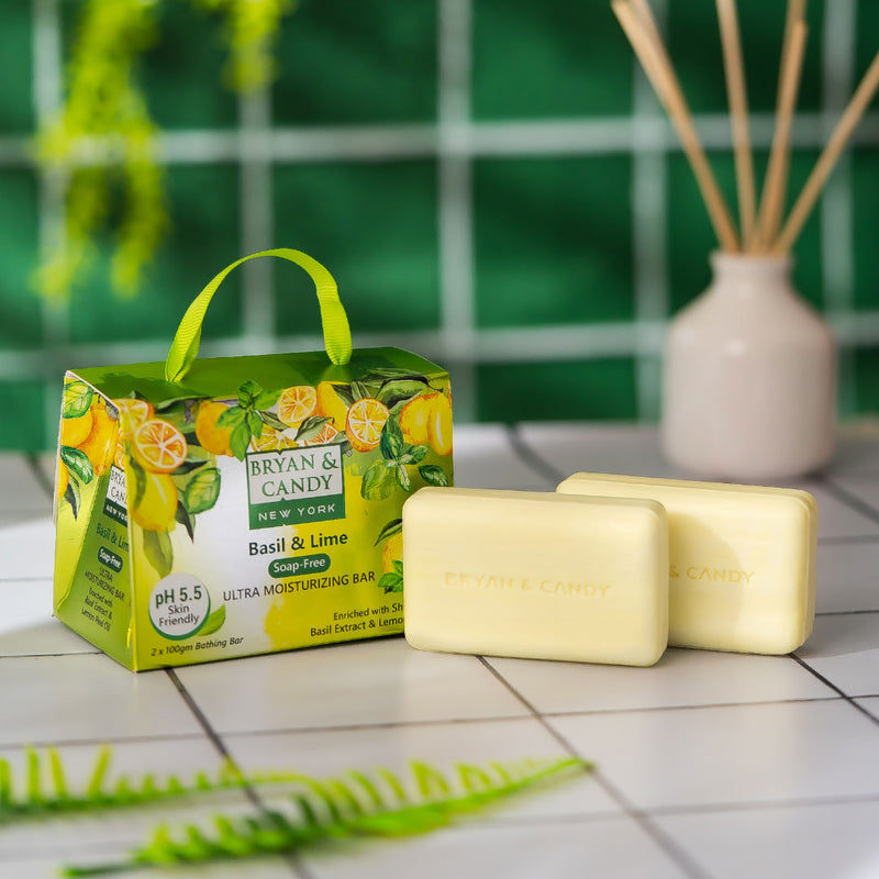 Basil & Lime Bathing Bar (2 X 100 gm) Bryan & Candy
