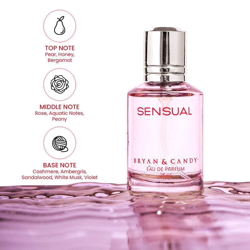 Sensual Perfume (EDP) 25ml: A Long-lasting Fresh & Soothing Fragrance for Women Bryan & Candy